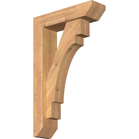 Merced Slat Smooth Bracket W/ Offset Brace, Western Red Cedar, 5 1/2W X 20D X 32H